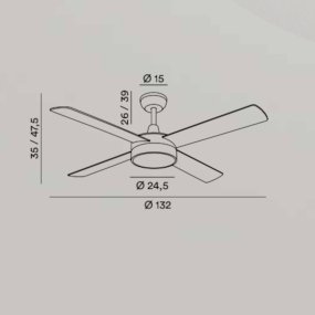 Ventilador moderno Perenz ORIONE 7180 B CT LED