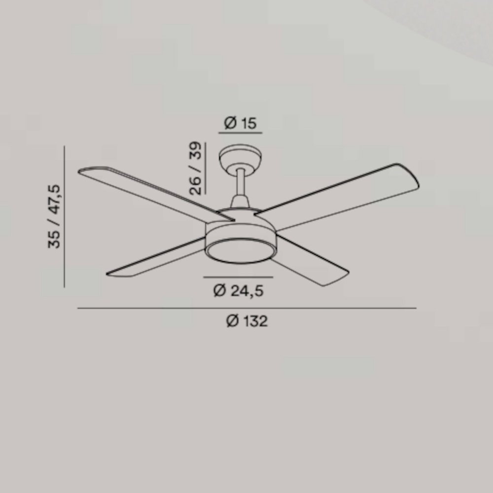 Moderner Ventilator Perenz ORIONE 7180 B CT LED