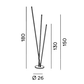 Le lampadaire moderne Perenz éclaire TWINS 8057 B LC LED à intensité variable