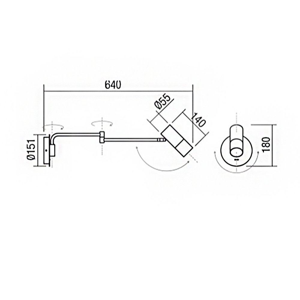 Wandleuchte mit verstellbarem Arm Redo-Gruppe PIVOT 01-2369 2368