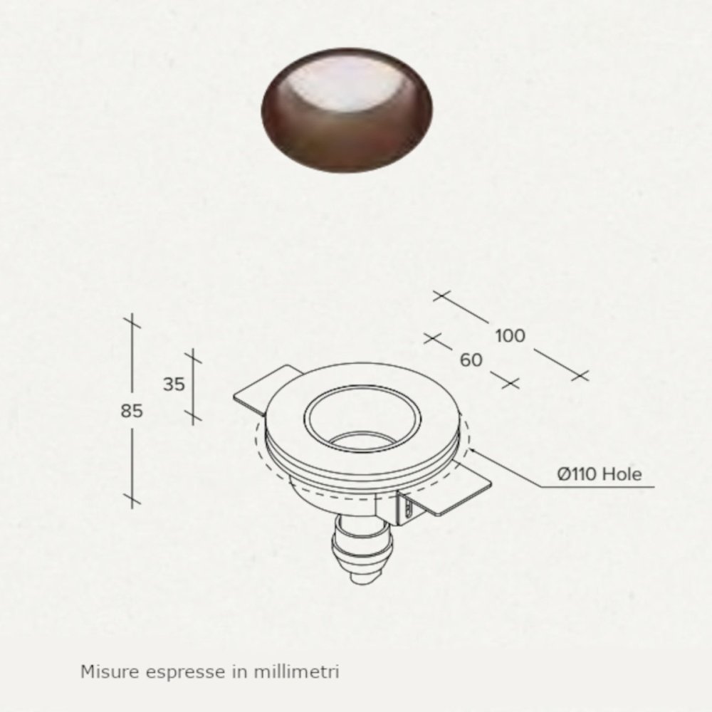 Faretto incasso Sforzin illuminazione THESSALY T390 GU10 LED