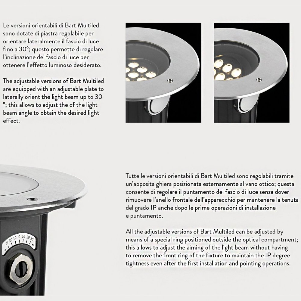 PAN International Spot encastrable BART MULTILED RÉGLABLE 9x1,2W