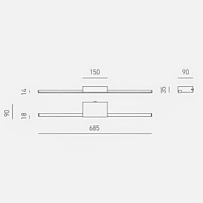 Gea Luce ONE GAP492C IP44 quadratische Spiegelwandleuchte