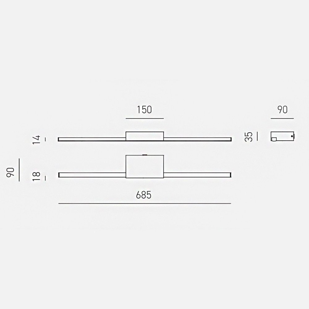 Gea Luce ONE GAP492C IP44 aplique de espejo cuadrado