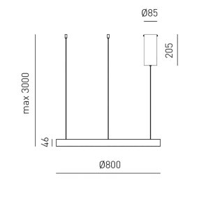 Lampadario moderno Gea Luce CRISEIDE S 1P NERO