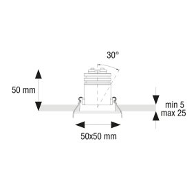 Spot encastrable Pan International FOCUS ADJ SQUARE FO-NBB B NOIR