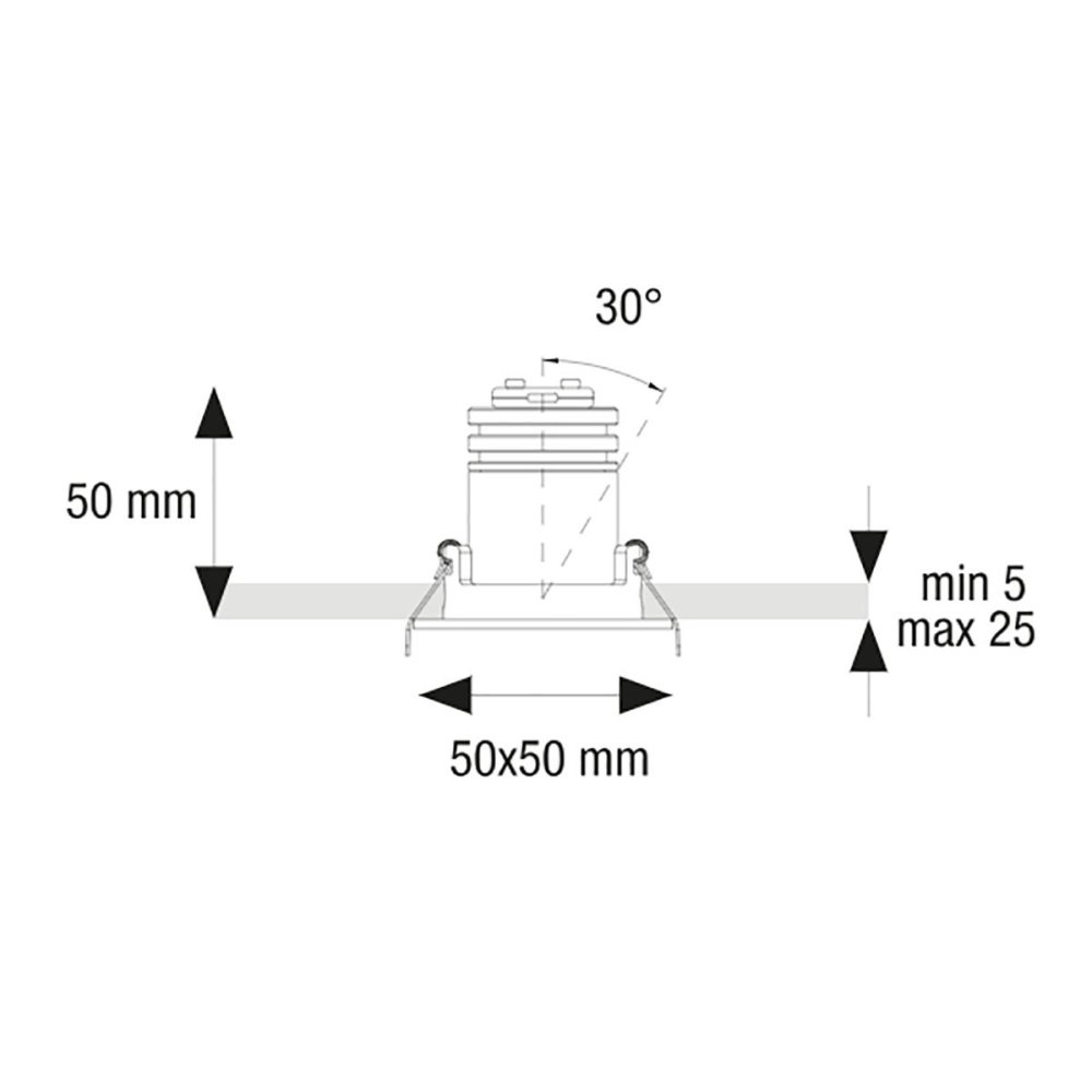 Pan International Einbaustrahler FOCUS ADJ SQUARE FO-NBB B SCHWARZ