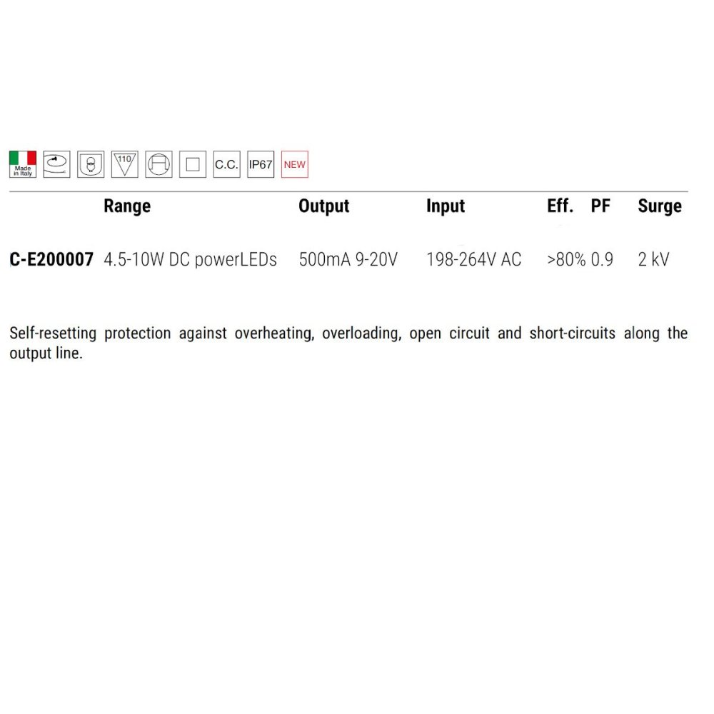 Alimentation Linea Light SUB C-E200007 ACQUALED SLIM