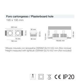 Spot encastrable en plâtre 9010 Belfiore Neo light 0023 LED