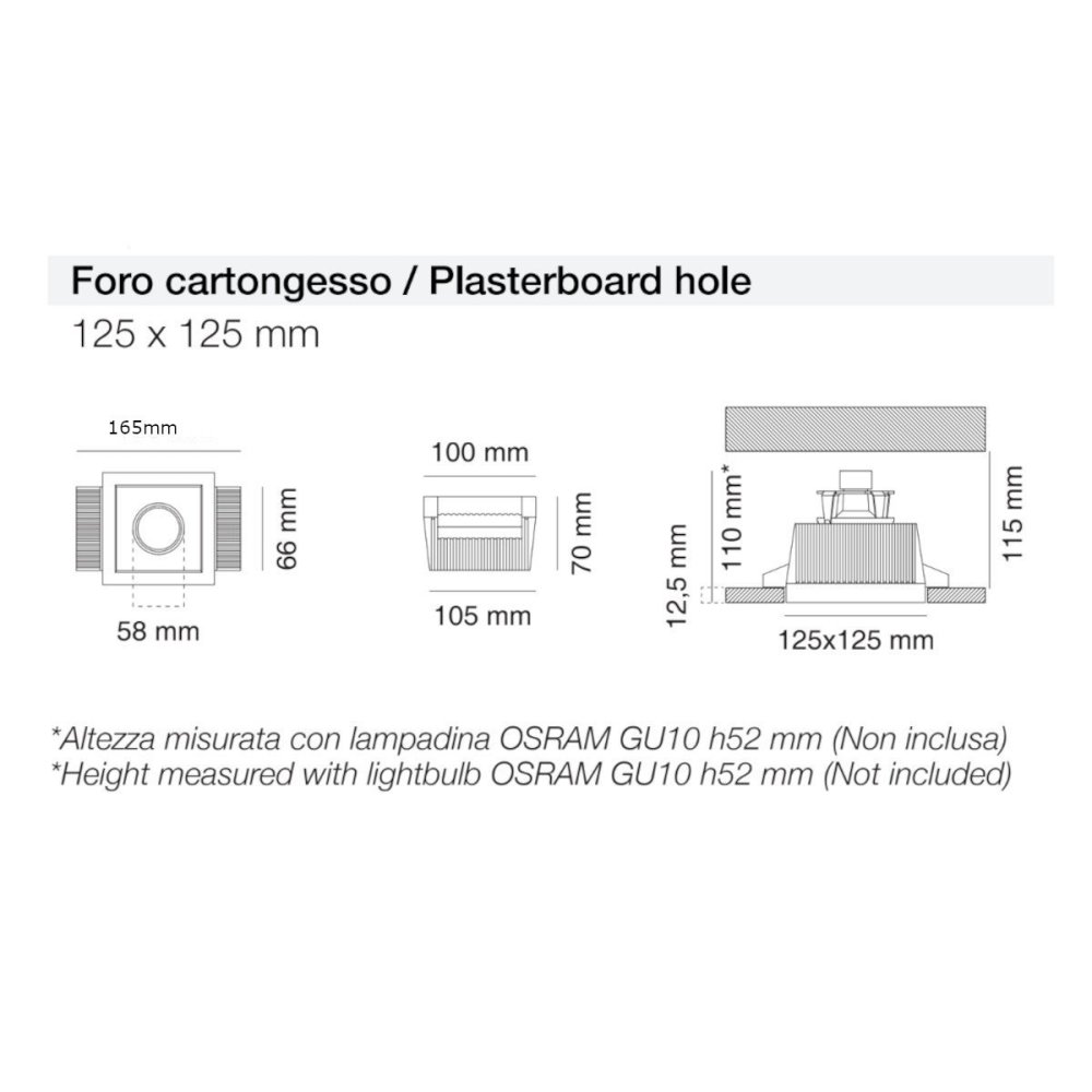 Foco empotrable de yeso 9010 Belfiore Neo light 0021.35 GU10 LED