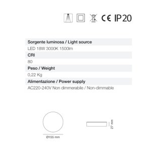 Plafonnier moderne Neo Luce Belfiore 10015 30193 LED