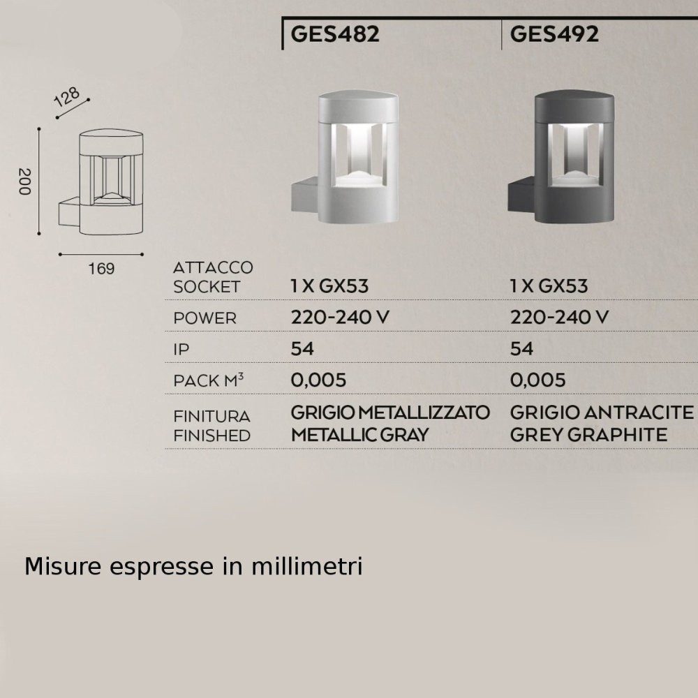 Applique esterno Gea Led JANET UP GES482