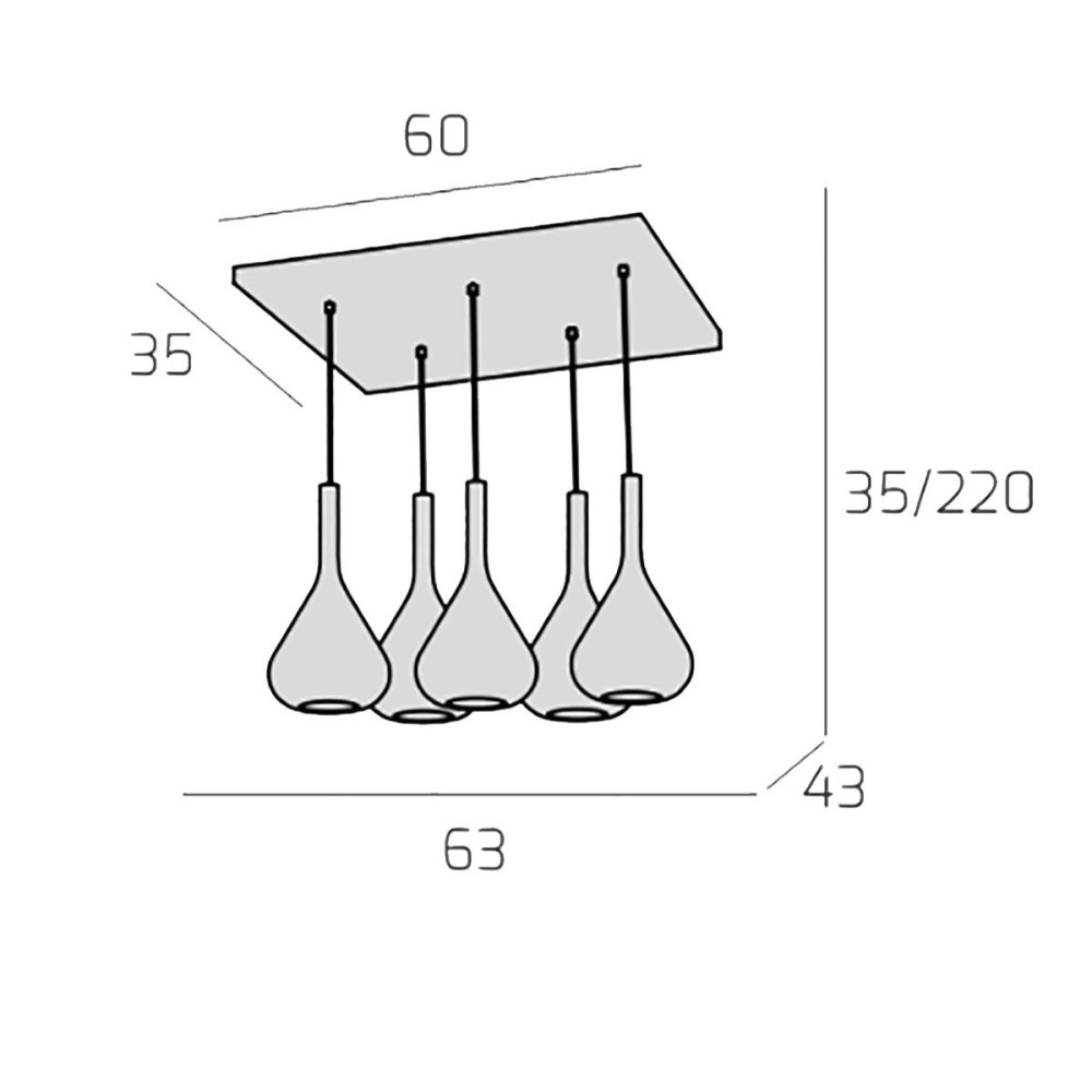 Lampadario Top Light KONA 1177 CR S5 R TR