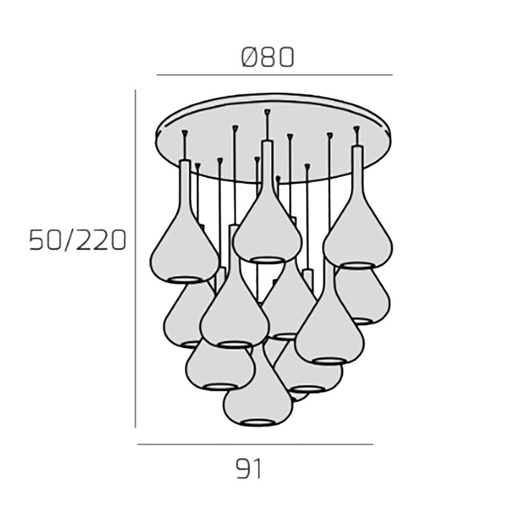 Lampadario Top Light KONA 1177 CR S12 T TR