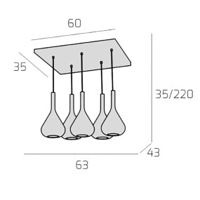 Lustre Top Light KONA 1177 CR S5 R MC