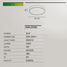 Plafonnier LED Gea Led CLOE 35 GPL270C