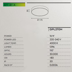 Plafoniera Gea Led CLOE 35 GPL270N LED