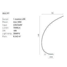 Moderne Stehleuchte Gea Luce IOLE PT 30W LED dimmbar