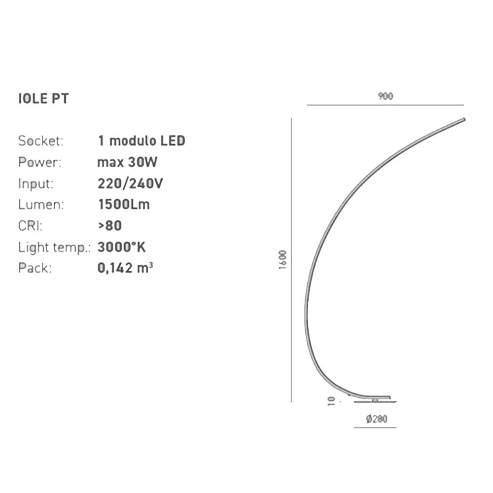 Lampadaire moderne Gea Luce IOLE PT 30W LED dimmable