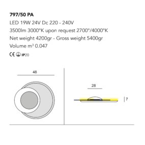 Plafoniera classica Cattaneo illuminazione CLEO 797 50PA LED