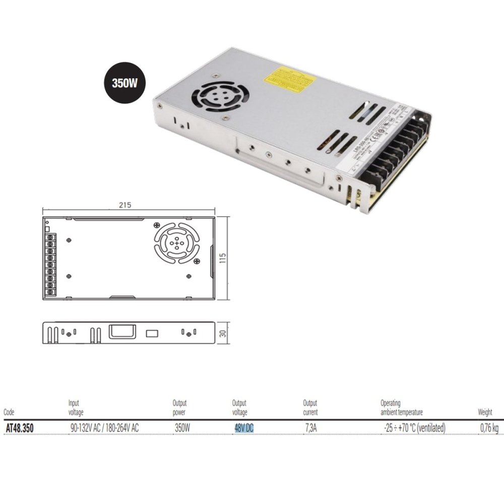 Redo-Treiber AT48.350 IP20 350 W 48 V FREIHEIT