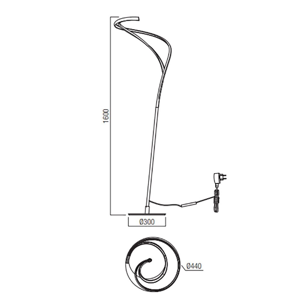 Redo Group TEMPEST lámpara de pie led 01-3606 01-3608