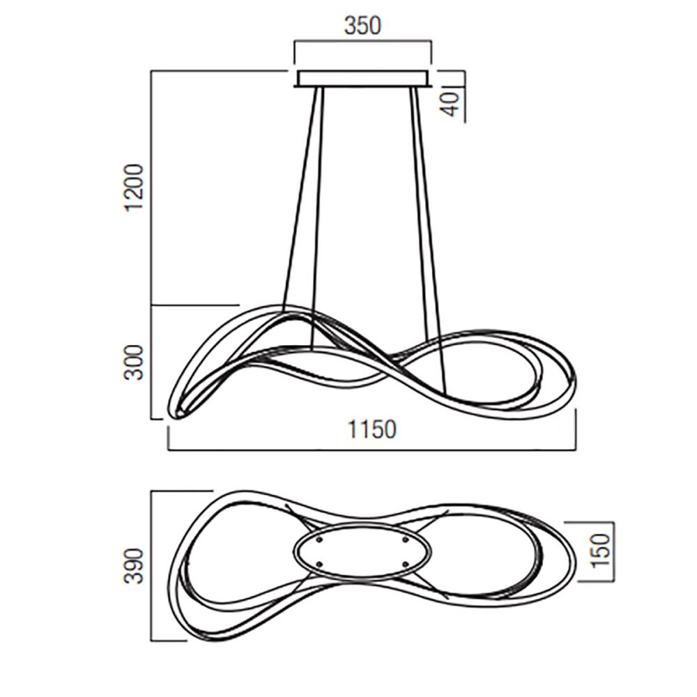 Redo Group TEMPEST LED-Kronleuchter 01-3597 01-3599