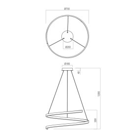 Lampadario moderno Redo Group SCROLL 01-4016 01-4018