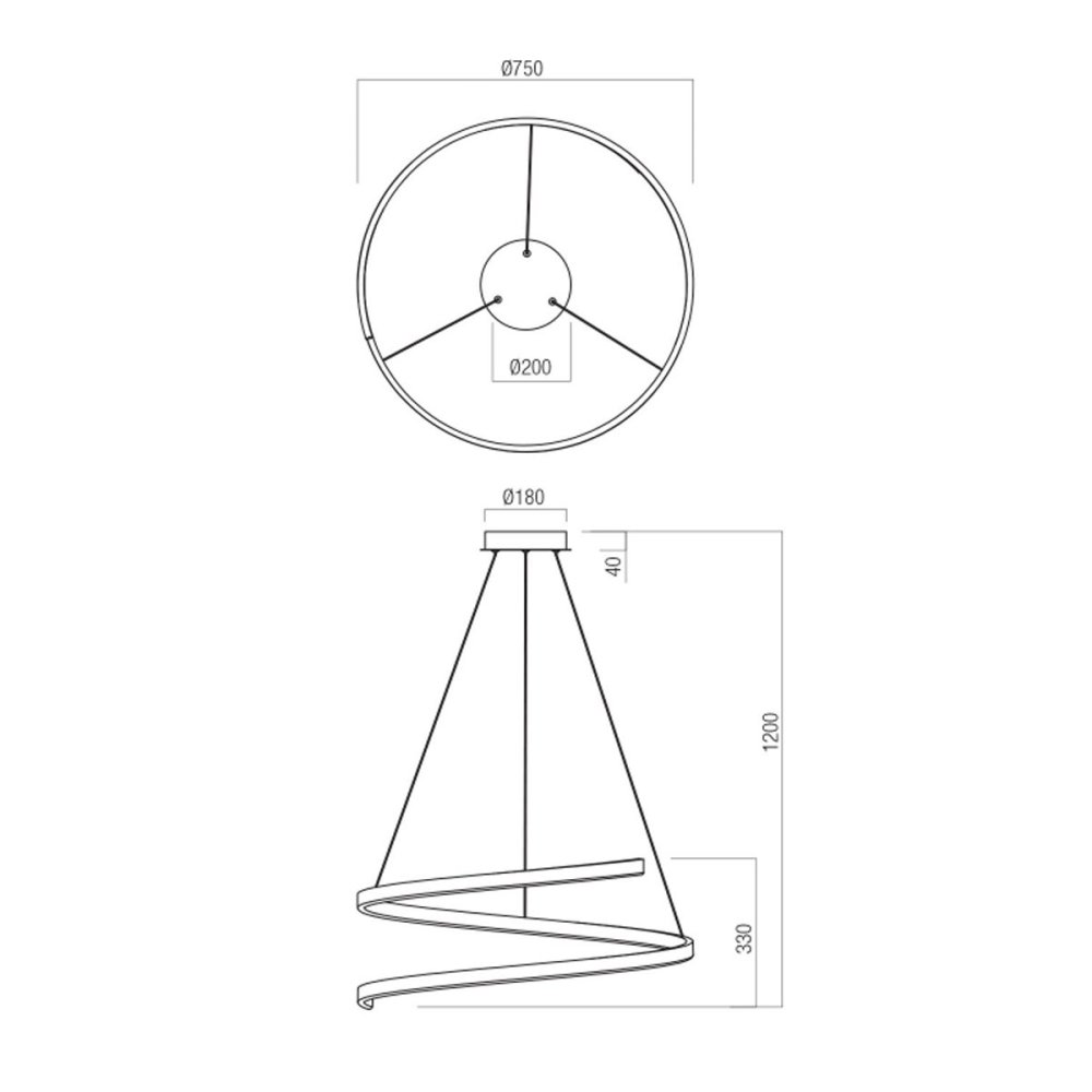 Moderner Kronleuchter Redo Group SCROLL 01-4016 01-4018