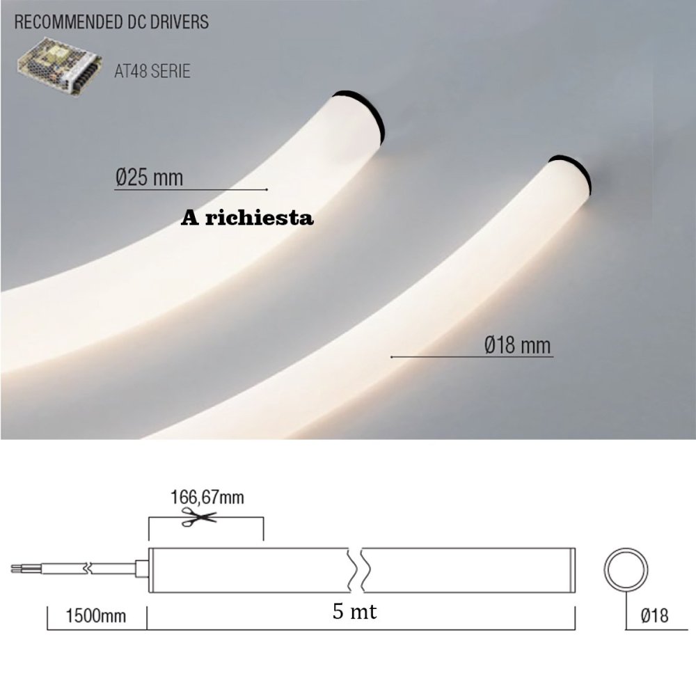 Neon flessibile Redo XLOOPB LP18 LED 72W 5MT IP65