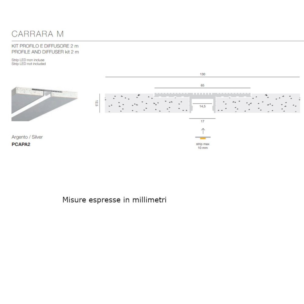 Gea Led -Einbauprofil CARRARA M PCAPA2