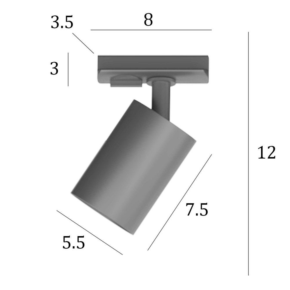 Binario Top Light MONO MIXKIT 200 N BI GU10 LED INTEGRATO lampada soffitto faretti orientabili moderno