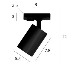 Binario Top Light MONO MIXKIT 300L N NE GU10 LED INTEGRATO 4000K lampada soffitto faretti orientabili moderno