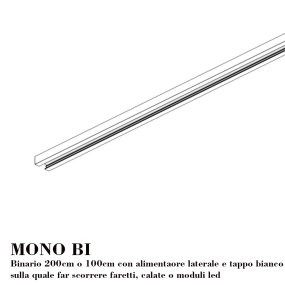 Binario Top Light MONO MIXKIT 200 N BI GU10 LED INTEGRATO lampada soffitto faretti orientabili moderno