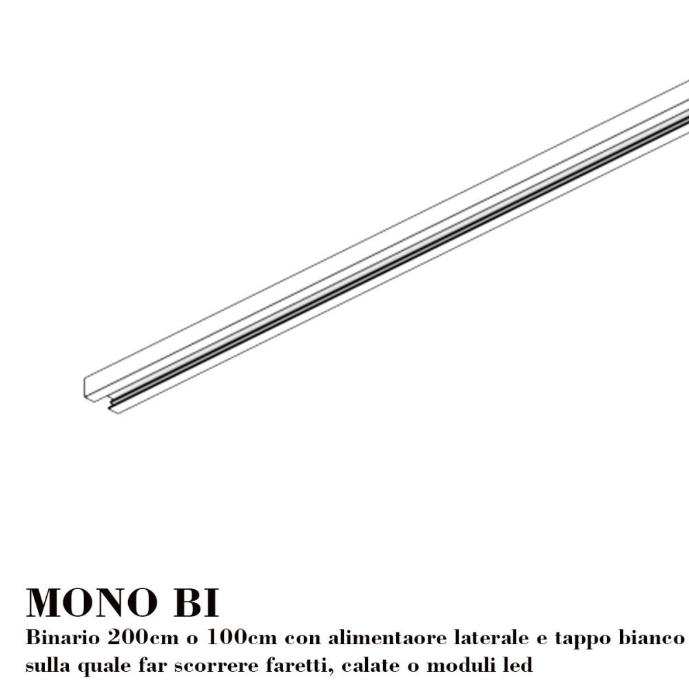 Binario Top Light MONO MIXKIT 200 N BI GU10 LED INTEGRATO lampada soffitto faretti orientabili moderno