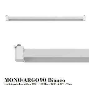 Binario Top Light MONO MIXKIT 200 N BI GU10 LED INTEGRATO lampada soffitto faretti orientabili moderno