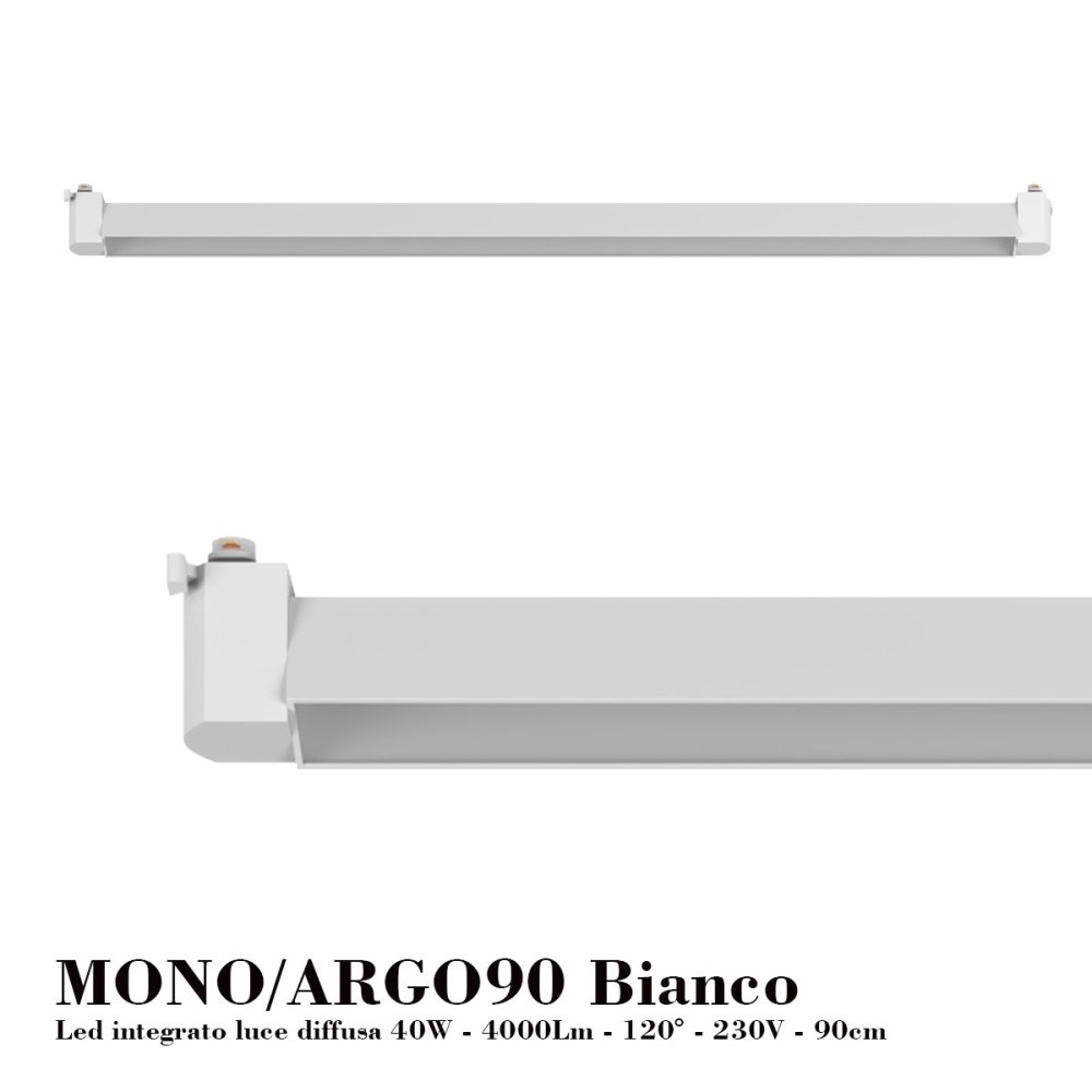 Binario Top Light MONO MIXKIT 200 N BI GU10 LED INTEGRATO lampada soffitto faretti orientabili moderno