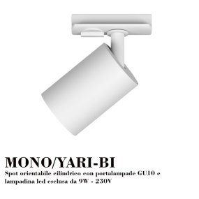 Binario Top Light MONO MIXKIT 200 N BI GU10 LED INTEGRATO lampada soffitto faretti orientabili moderno