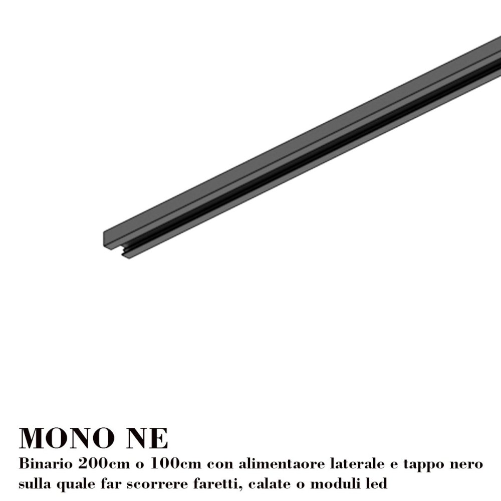 Binario Top Light MONO MIXKIT 300L N NE GU10 LED INTEGRATO 4000K lampada soffitto faretti orientabili moderno