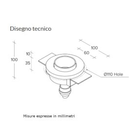 Faretto incasso Sforzin illuminazione THESSALY T336 GU10 LED gesso spot cartongesso