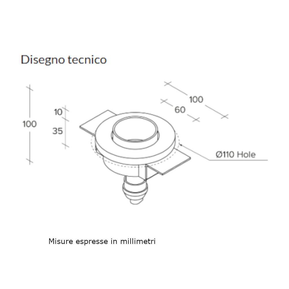 Faretto incasso Sforzin illuminazione THESSALY T336 GU10 LED gesso spot cartongesso