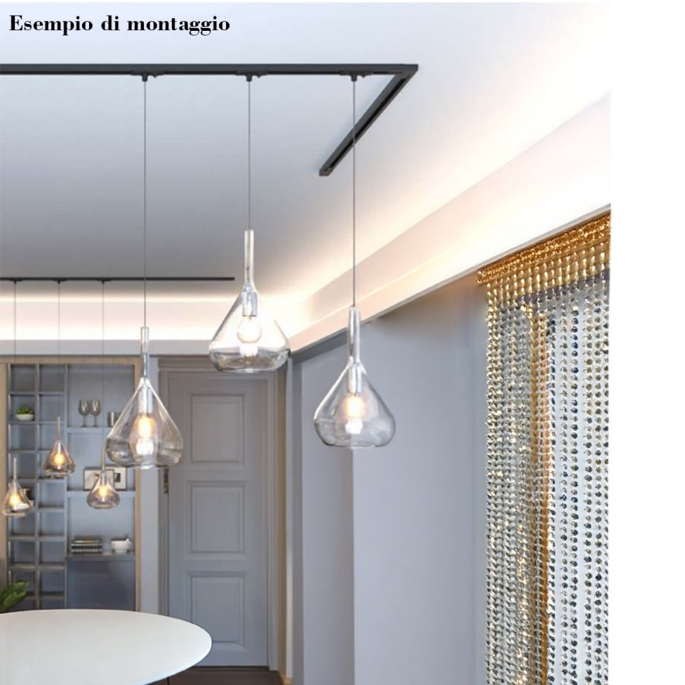 Binario Top Light MONO YARIKIT 200 NE GU10 LED lampada soffitto faretti spot orientabili moderno