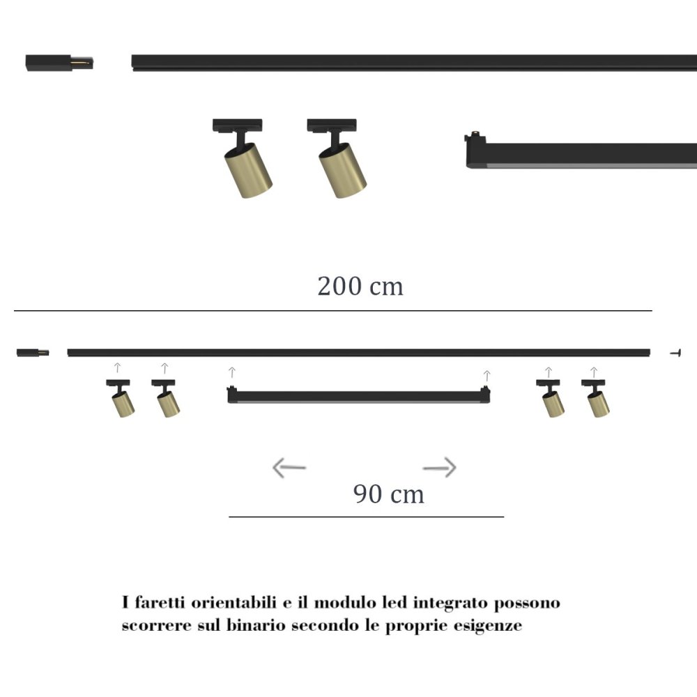 Carril Top Light MONO MIXKIT 200 N OR