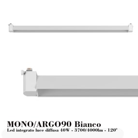 Binario Top Light MONO MIXKIT 300L N BI GU10 LED INTEGRATO 4000K lampada soffitto faretti orientabili moderno