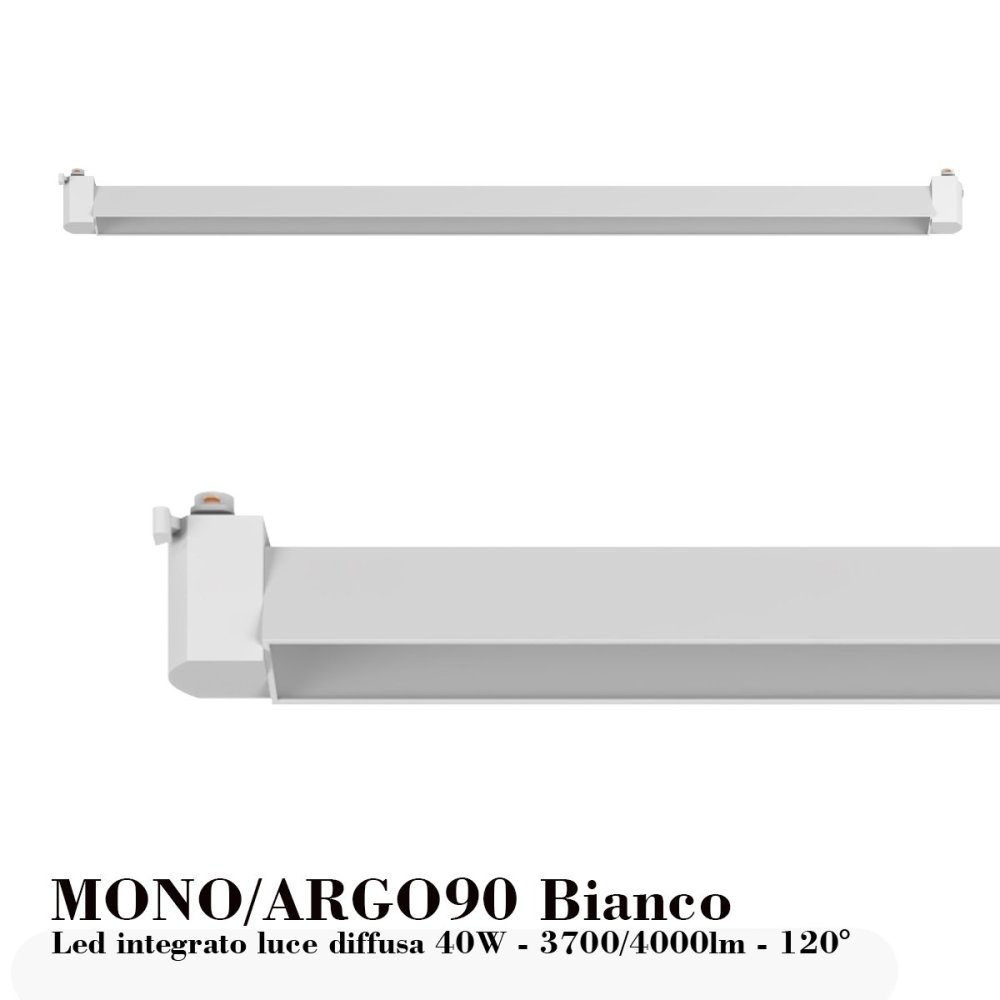 Binario Top Light MONO MIXKIT 300L N BI GU10 LED INTEGRATO 4000K lampada soffitto faretti orientabili moderno