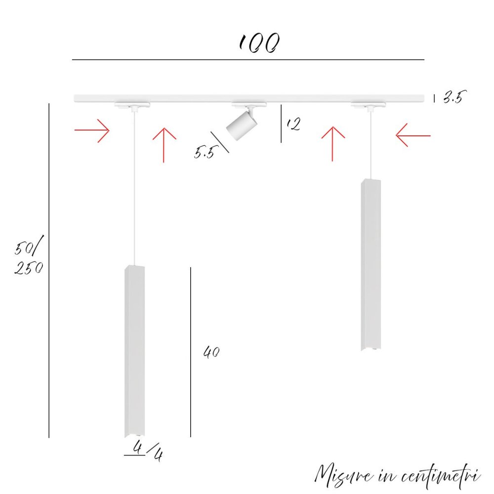 Top Light MONO 1173 SQUARE TUBE YARI rail