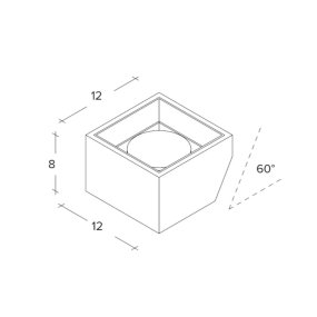 Applique murale carrée en plâtre Sforzin NASSO éclairage T434 GX53 LED