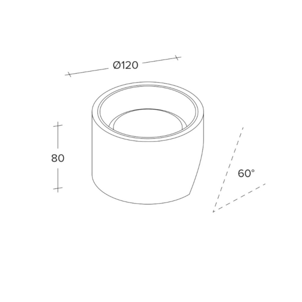 Sforzin Gips Wandleuchte NASSO Beleuchtung rund T430 GX53 LED