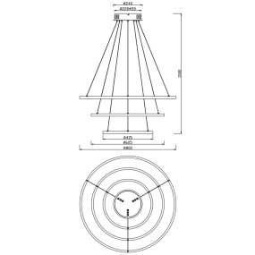 Lampadario TRIO Lighting AARON 352710342 LED RGBW