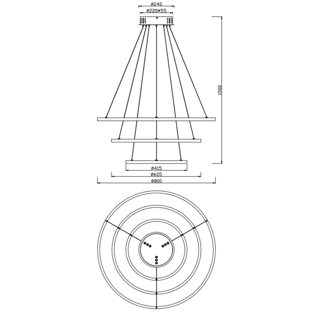 Lampadario TRIO Lighting AARON 352710342 LED RGBW